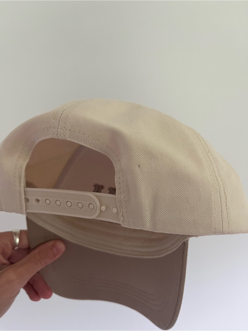 MAMA Trucker Hat Embroidered Neutral Cream Taupe Snap Back Baseball Beige Boho - Picture 5 of 6